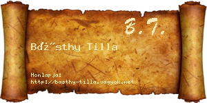 Básthy Tilla névjegykártya